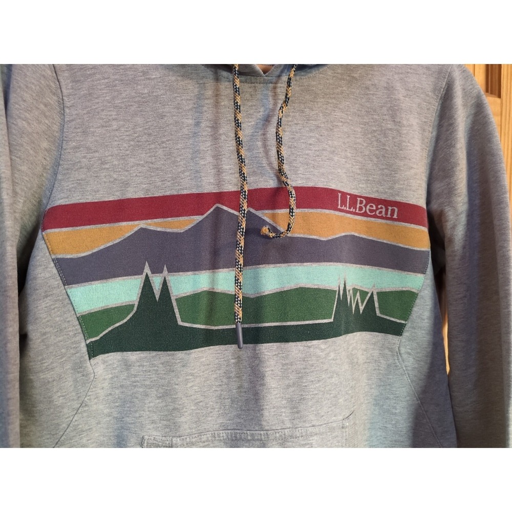 LL Bean Hoodie Womens S Reg Gray Sweatshirt Mountain Cozy Camp Sweater Thumbhole - Picture 3 of 12